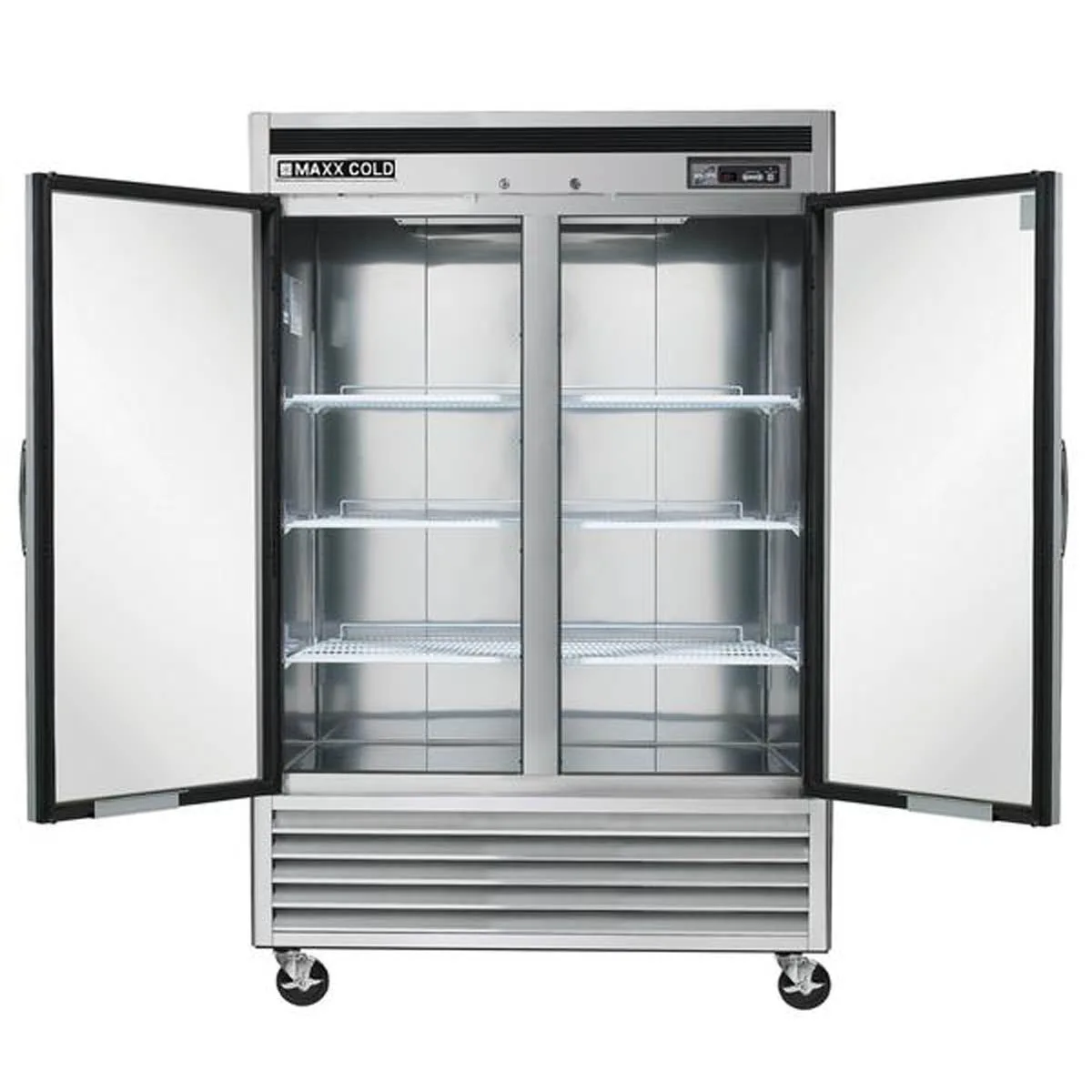 Maxx Cold MCR-49FDHC 54" 2-Section Reach-In Refrigerator w/ 2 Solid Doors, Bottom Mount, Stainless Steel, 43 cu. ft