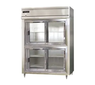 Continental Refrigerator D2RENSASGDHD 57" 2-Section Reach-In Refrigerator w/ 4 Sliding Half Glass Doors, 52 cu. ft.