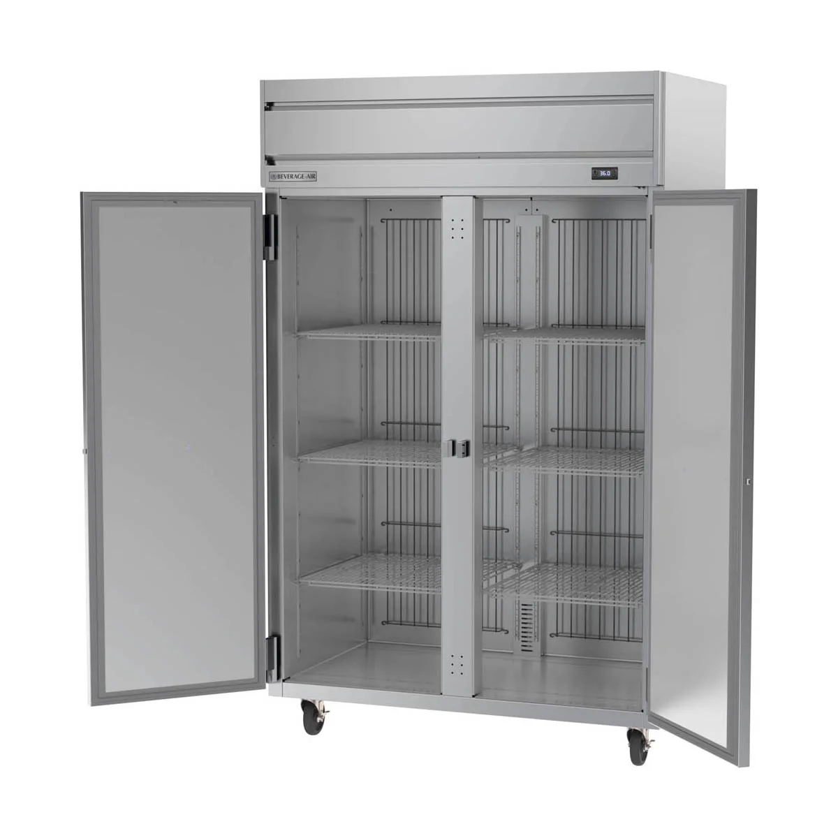 Beverage Air HRPS2HC-1S 52" 2-Section Reach-In Refrigerator w/ 2 Solid Full Doors, Top Mounted, 1/3 hp, 47 cu. ft.