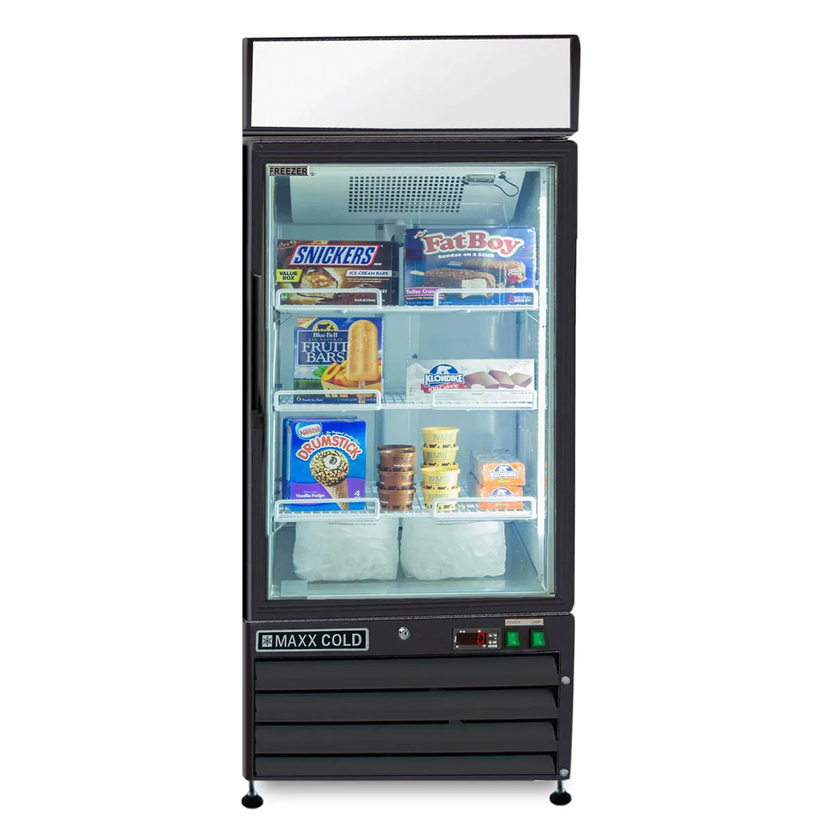Maxx Cold MXM1-12FBHC 25"  1 Glass Door Freezer Merchandiser in Black, 12 cu.ft.