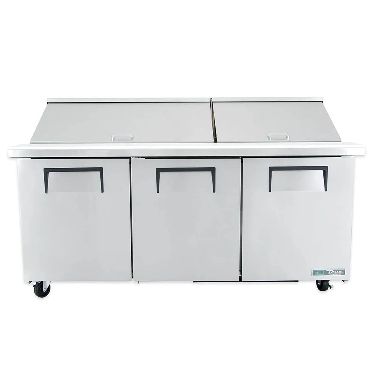 True TSSU-72-30M-B-ST-HC 72" Mega Top Sandwich/Salad Prep Table w/ 3 Doors, 30 Pans