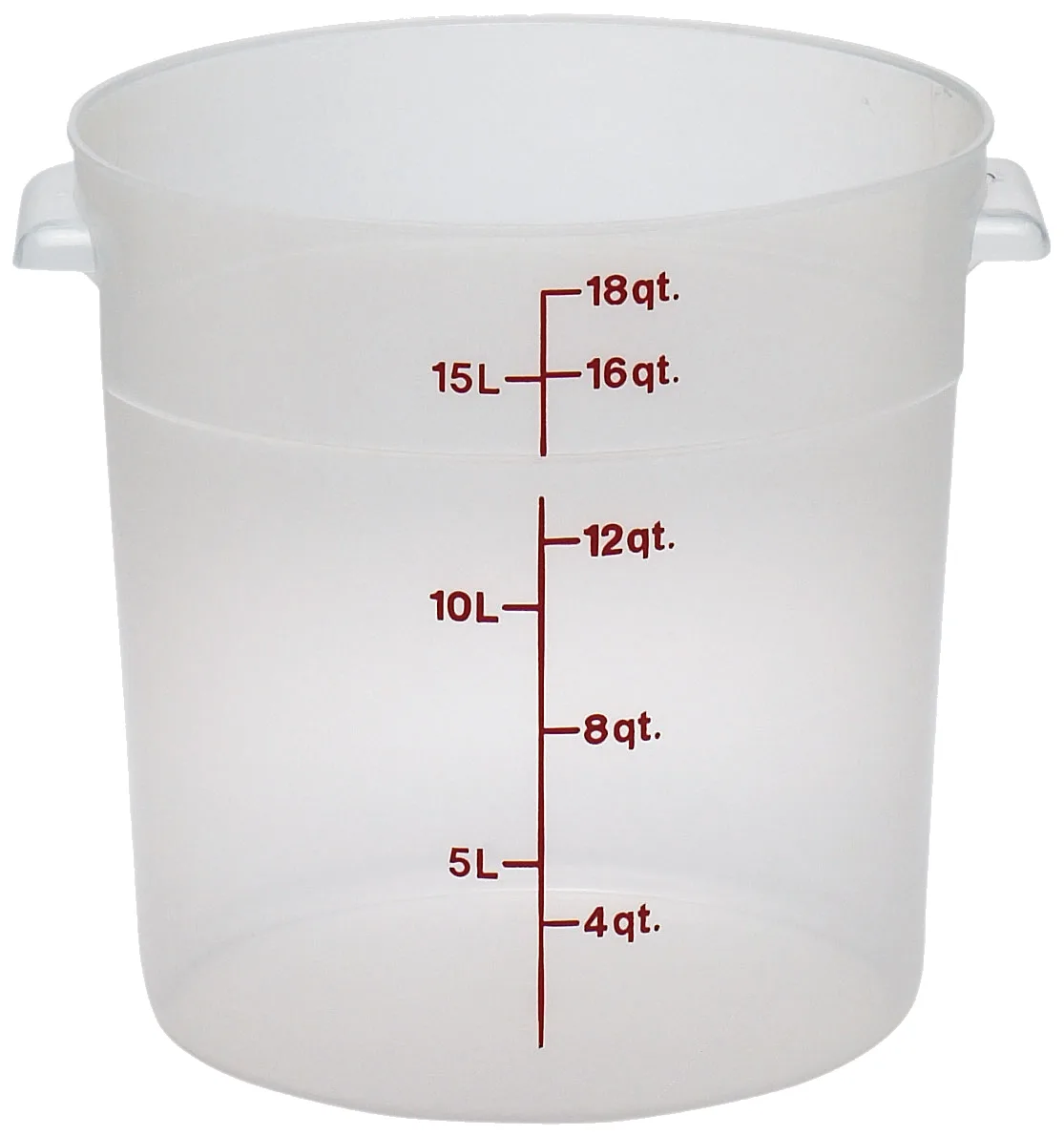 Cambro RFS18PP190 Round 18-Quart Container, 14-7/8" Dia x 12" H, Translucent Polypropylene
