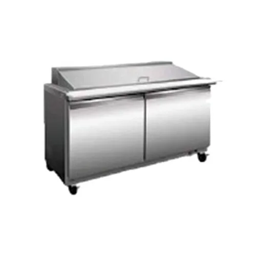 Serv-Ware SP60-24M-HC 60" 2-Section Mega Sandwich/Salad Prep Table w/ 2 Doors, 24 Pans