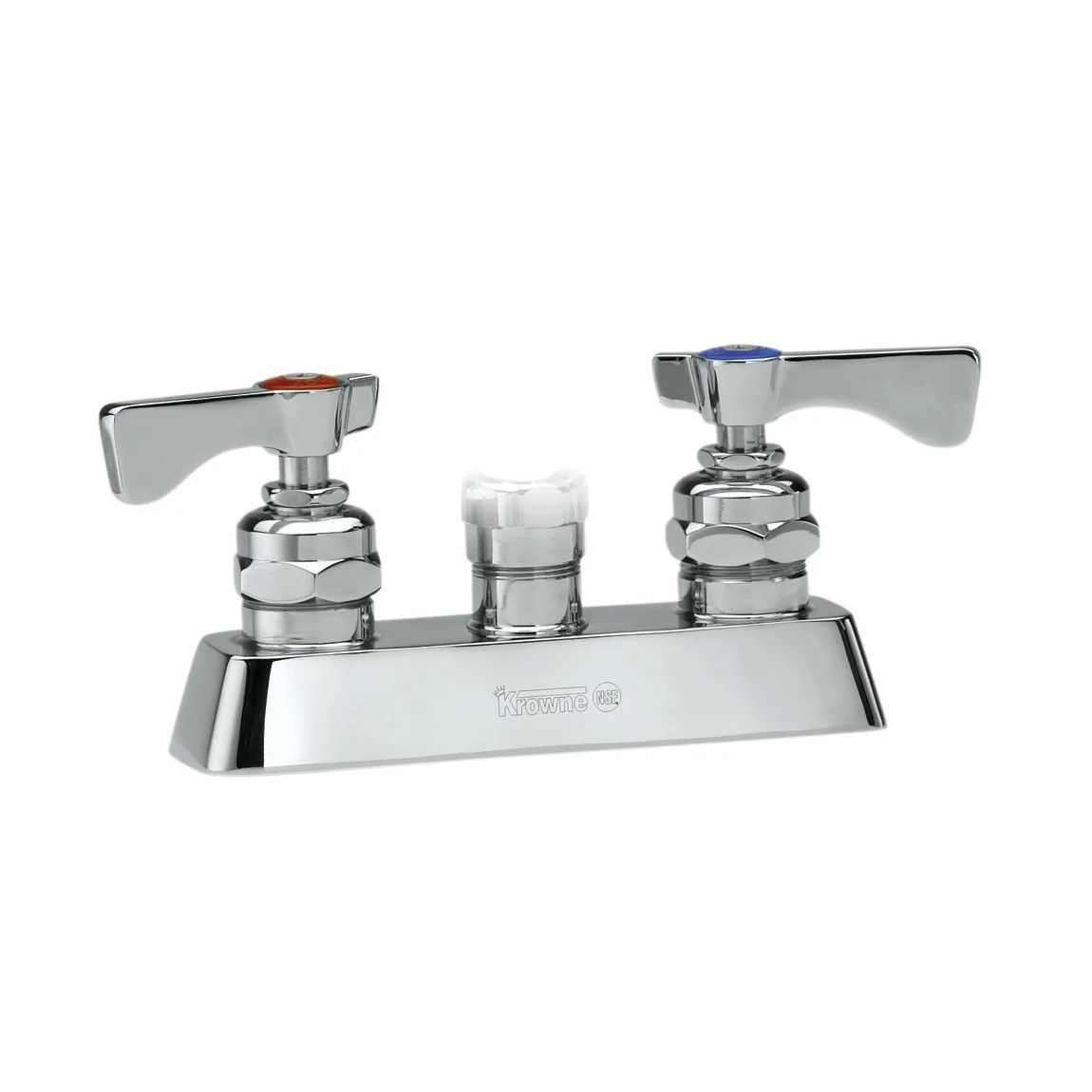 Krowne 15-3XXL Royal Series Low Lead Deck Mount Faucet Base w/ 4" Centers, Without Spout