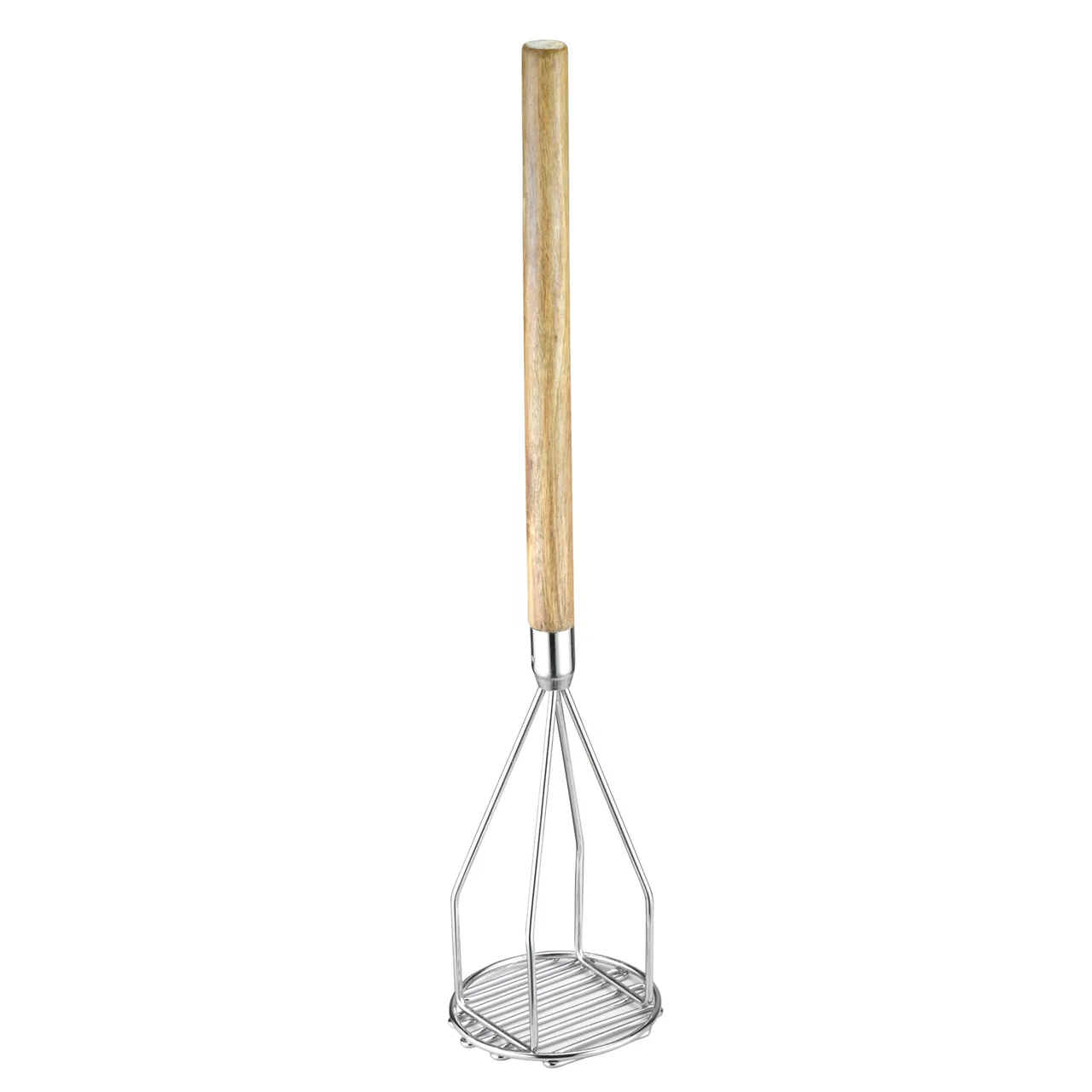 CAC China PMSW-24R Potato Masher, 5"dia x 24"H, Round Shape, Sturdy Wooden Handle