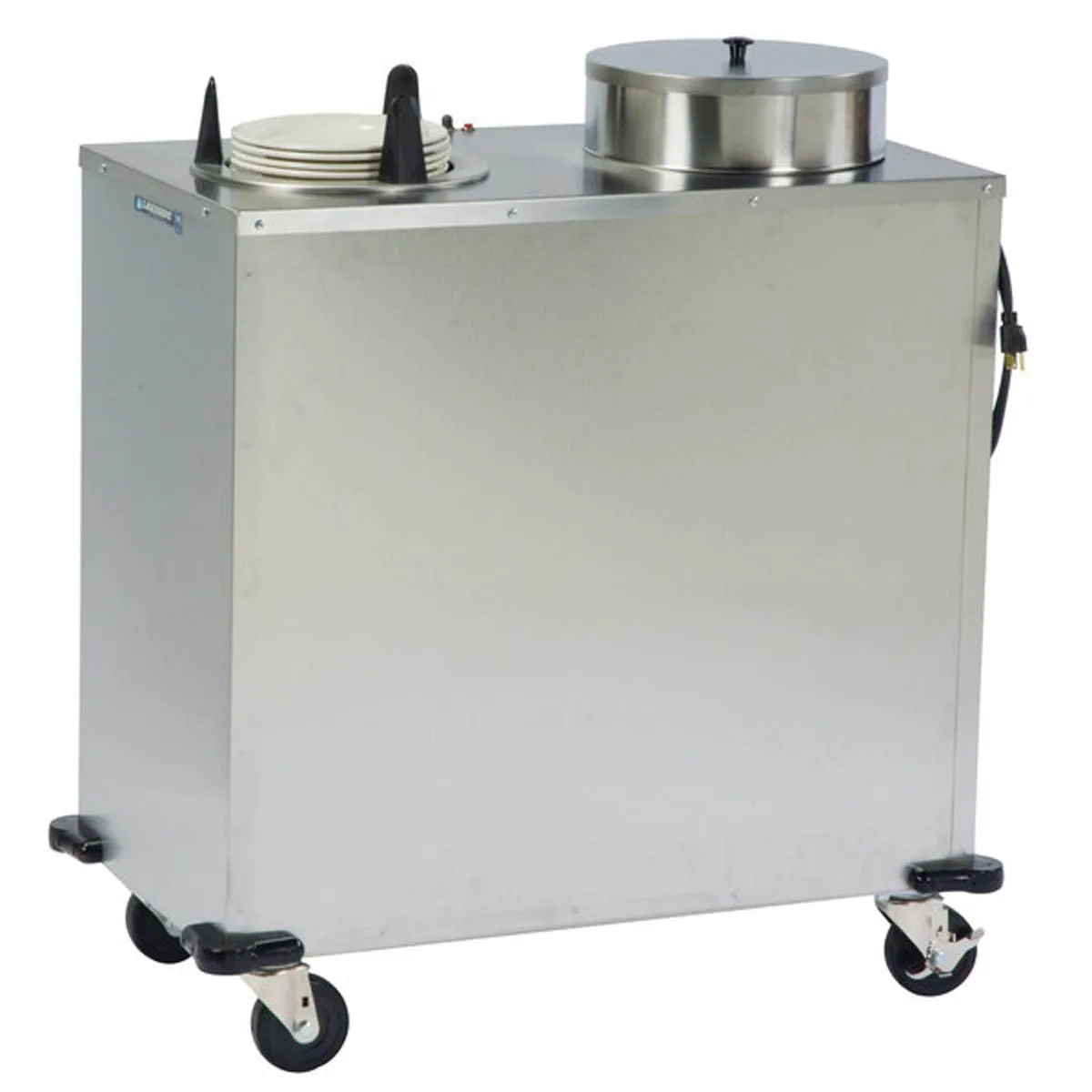Lakeside E6208 Mobile Enclosed 2-Stack Dish Dispenser w/ 8-1/8" Dish Size, Heated