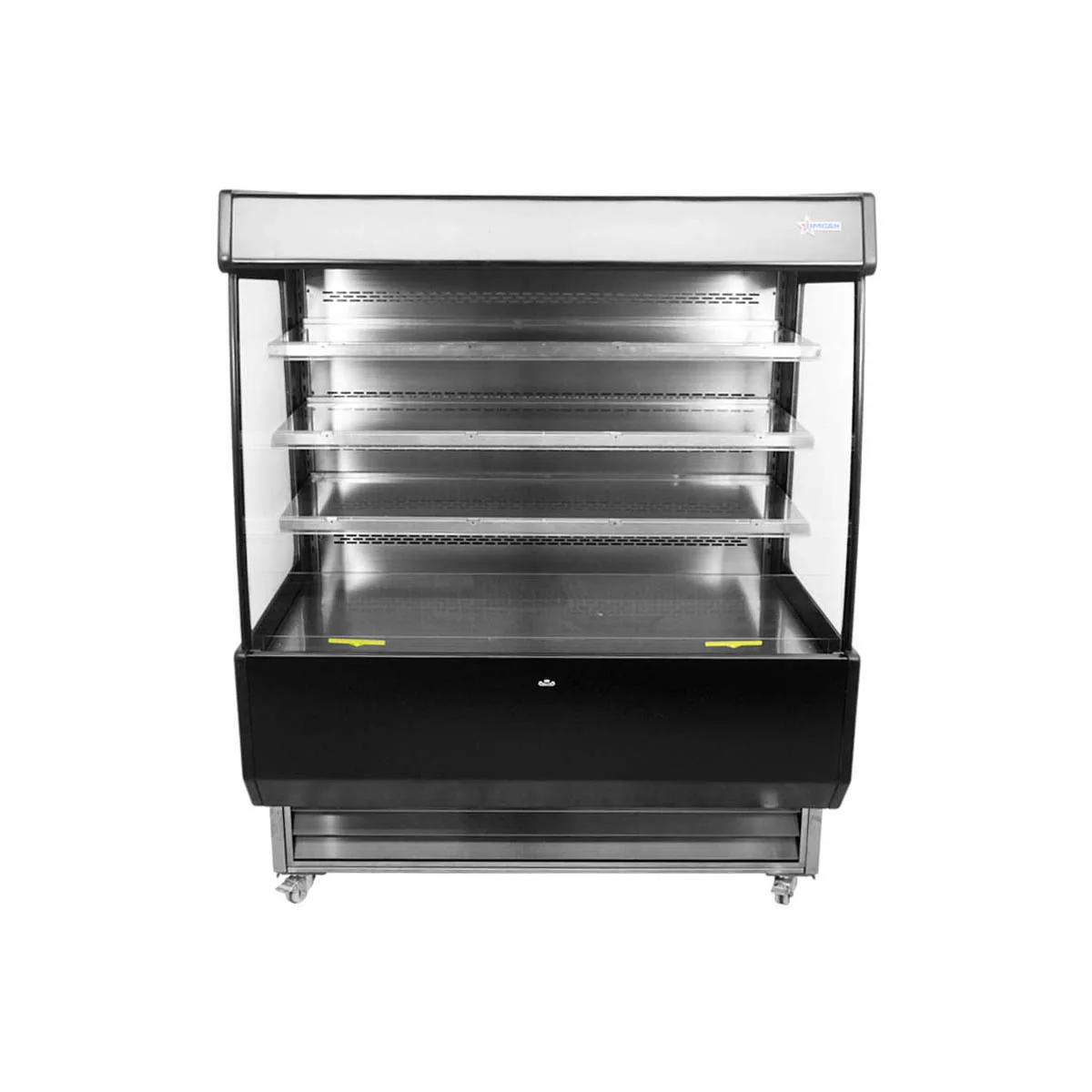 Omcan USA 44377 51" Vertical Open Air Merhandiser in Black, Self-Contained, 4 Shelves, 27.2 cu ft.
