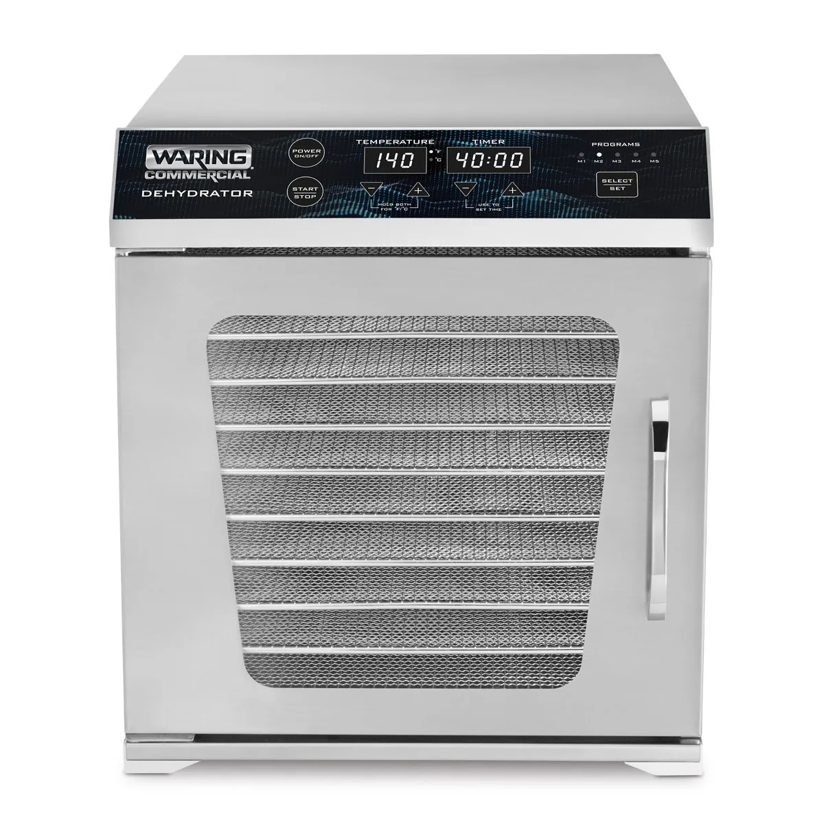 Waring WDH10 Commercial Food Dehydrator, Single Zone, 10 Racks, 14 sq. ft., 800W, 120V, Stainless Steel