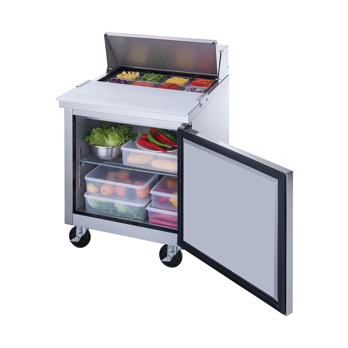 Dukers Appliance Co DSP29-8-S1 29" Sandwich/Salad Prep Table w/ 1 Door, 8 Pans