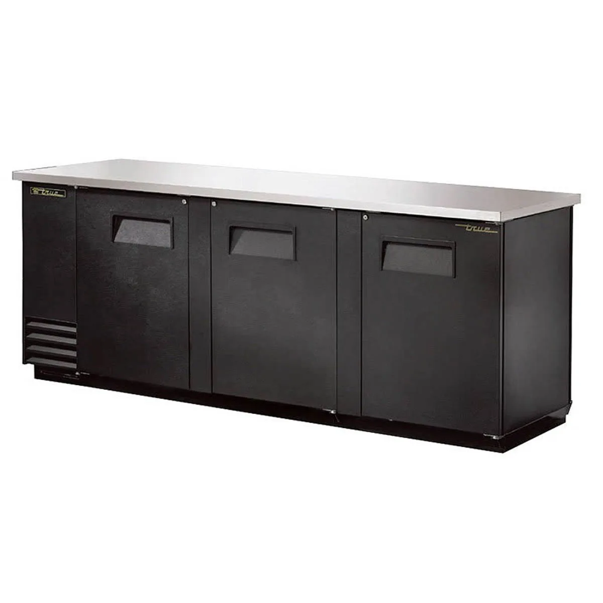 True TBB-4PT 90" 3 Solid Swing Door Pass-Thru Back Bar Cooler