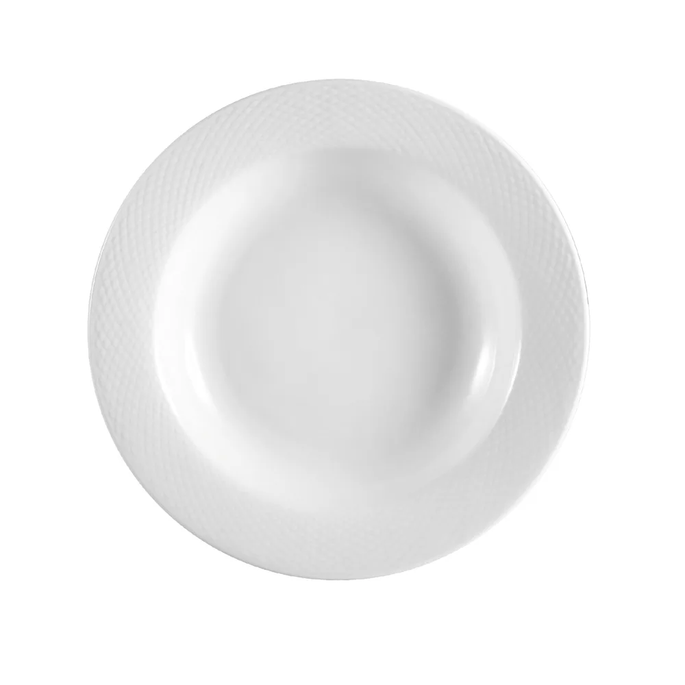 CAC China BST-120 Pasta Bowl, 22 oz (12" Dia x 2" H) Round White Porcelain Microwave Safe - 1 Dozen