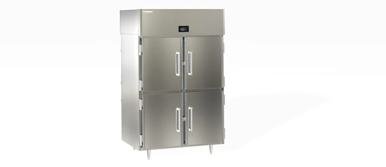 Delfield DSLHPT2-SH 2-Section Heated Holding Cabinet, 48 cu ft, 8 Solid Doors, 6 Shelves, Stainless Steel
