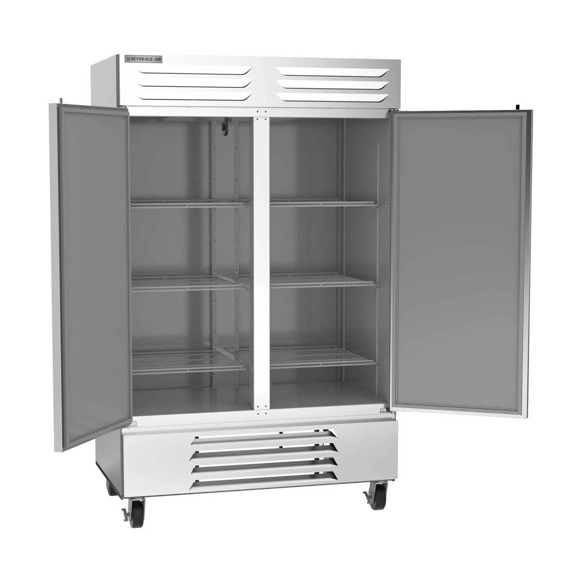 Beverage Air FB49HC-1S 52" 2-Solid Door Reach-In Freezer, Bottom Mount, 46.2 cu. ft., Stainless Steel Front