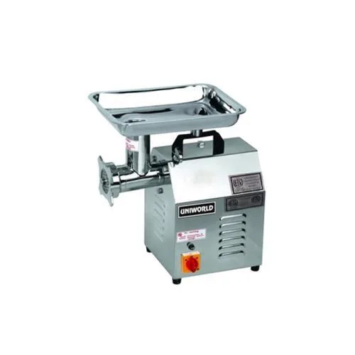 Uniworld TC-12E Meat Grinder, 250 lb/hr Capacity, 1 HP 1400 RPM Motor, 1/4" & 3/8" Grinding Plates, Forward/Reverse