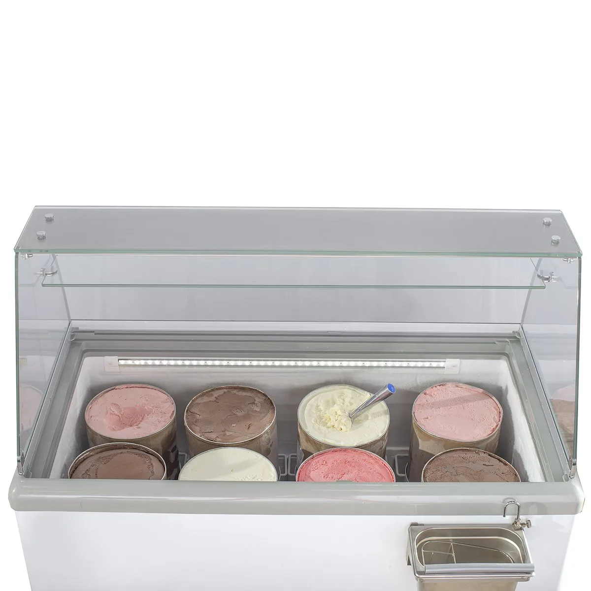 Maxx Cold MXDC-8 51" Ice Cream Dipping Cabinet w/ Curved Sneeze Guard