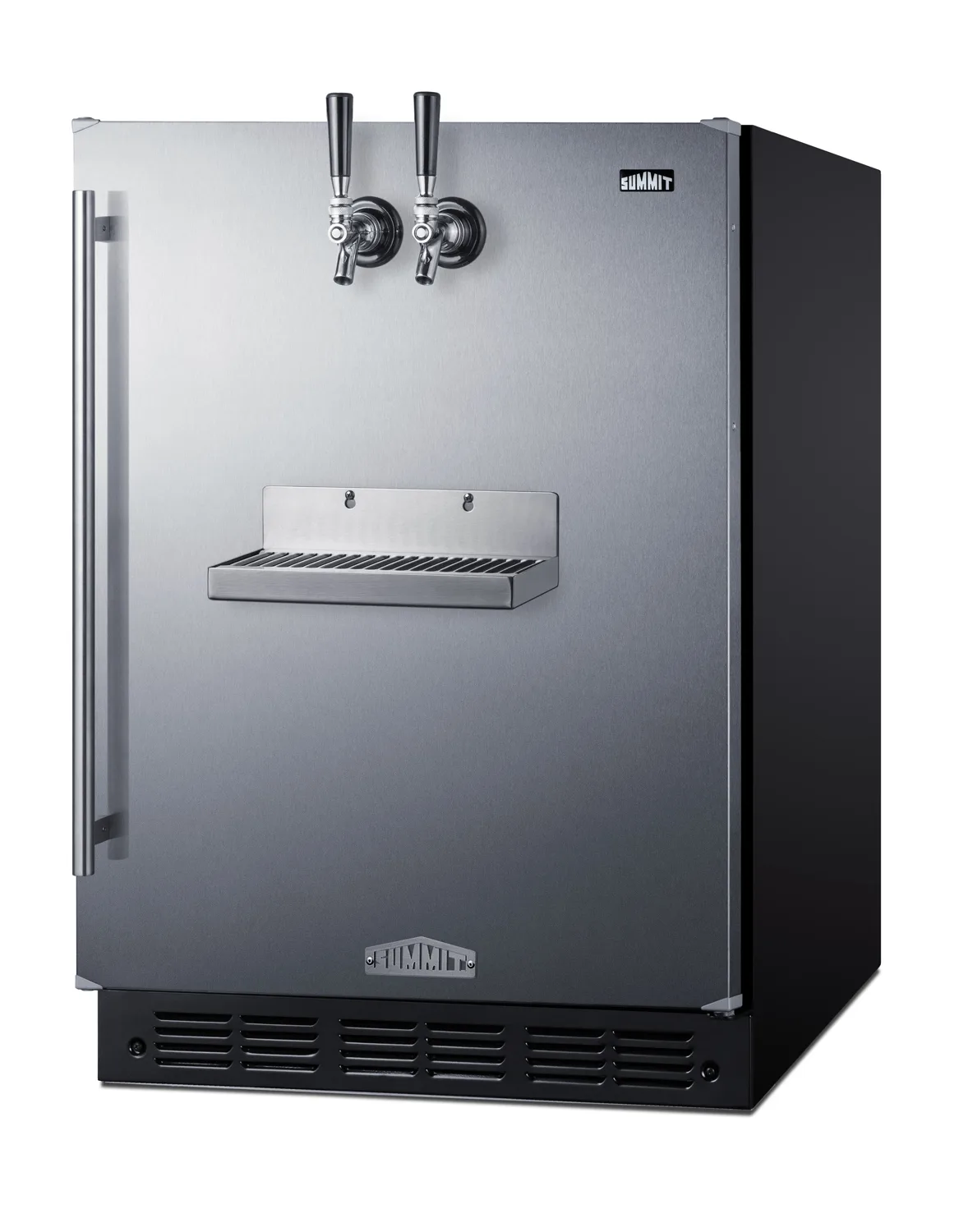 Summit SBC7BRSFRTPCFADA 24" Black/Steel Keg Cooler, 5.3 cu.ft, Dual Taps, ADA, 115V, R600a