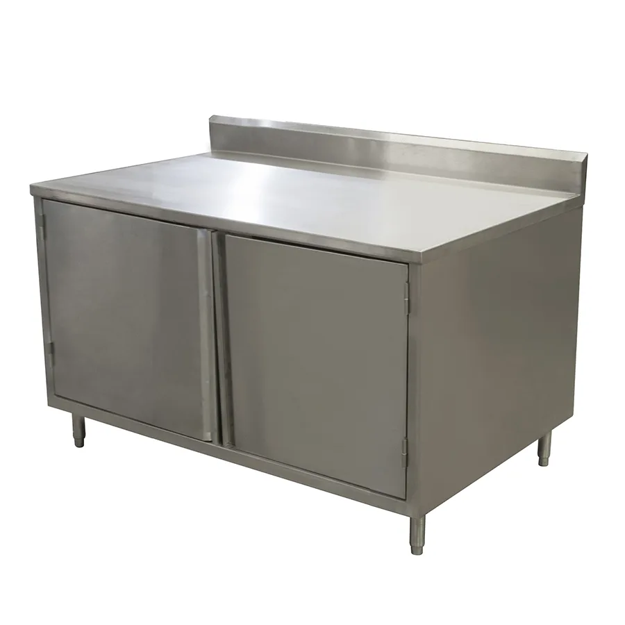BK Resources CSTR5-3648H 48" Work Table, Cabinet Base with Hinged Doors