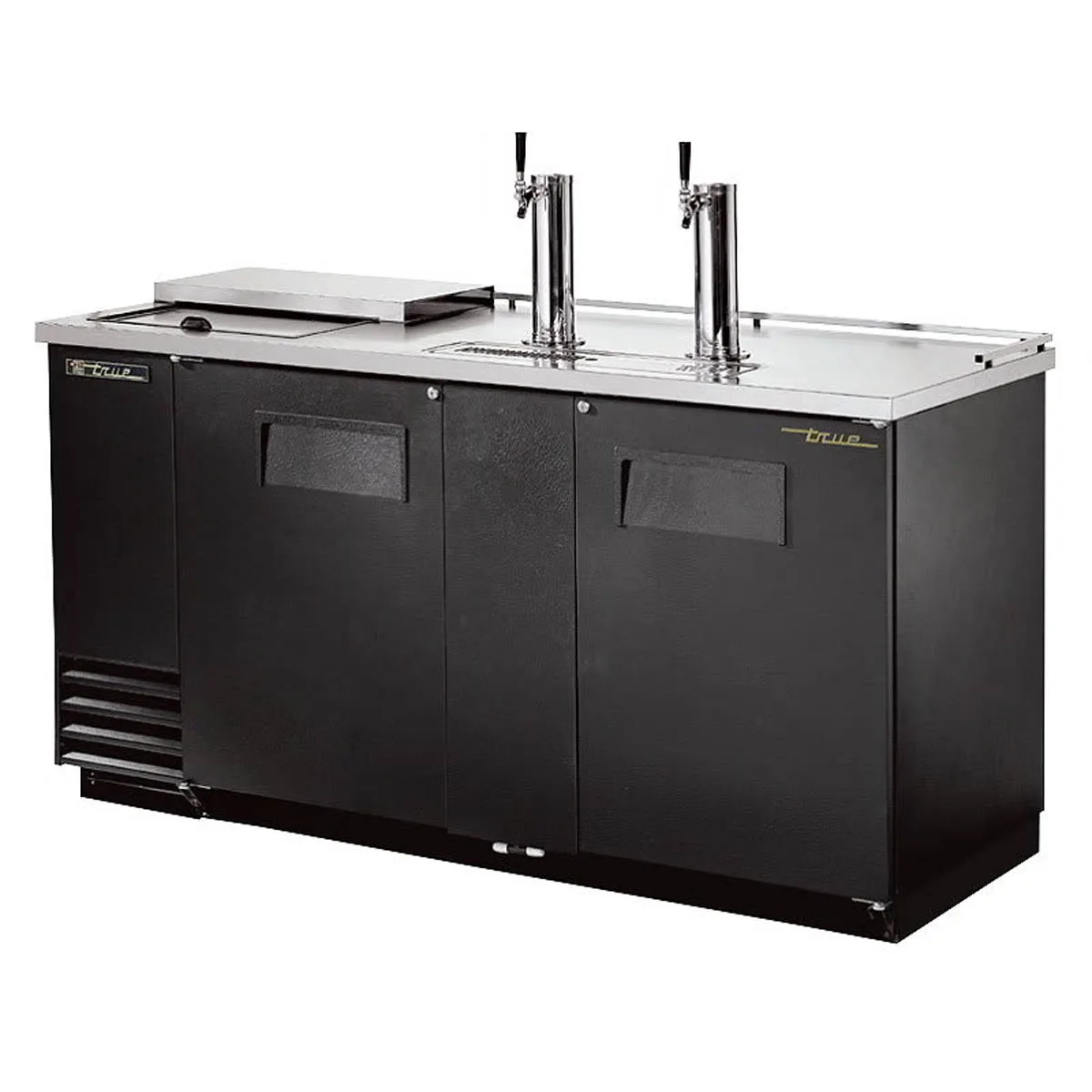 True TDD-3CT-HC 69" Solid Door Direct Draw Beer Dispenser with 2 Taps & 3 Keg Capacity