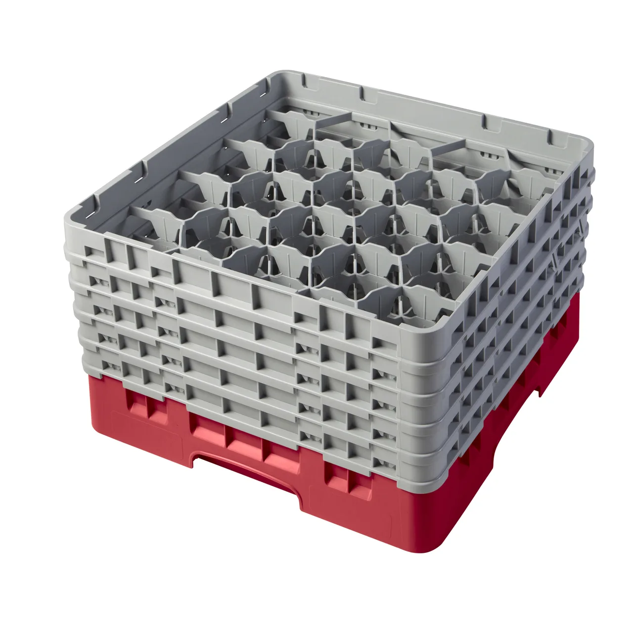 Cambro 20S958163 Camrack Glass Rack, Red, Full Size, 20 Compartments, 3-7/8 Max Dia, 10-1/8 Max Height