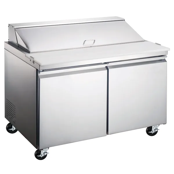 Omcan USA 59047 60" 2-Door Sandwich and Salad Prep Table, 16 Pans, Stainless Steel