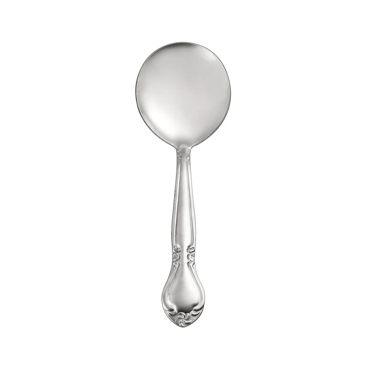 CAC China 2003-04 Elizabeth Bouillon Spoon, 6" Length, Heavy Weight, 18/0 Stainless Steel - 1 Dozen