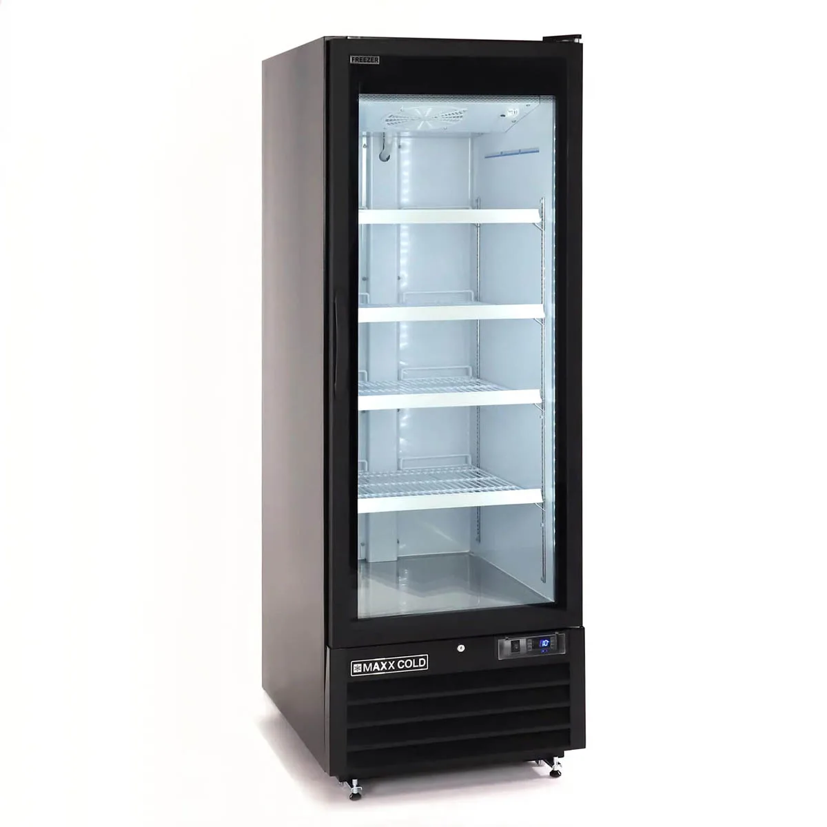 Maxx Cold MXGDM-30FBHC - 30 cu ft Glass Door Merchandiser, 27" Wide, 2/3 HP Compressor, Lockable Door