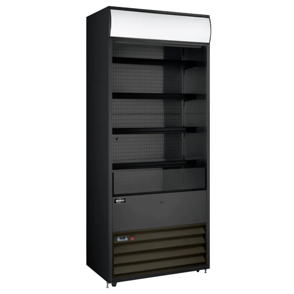 Omcan USA 48480 30" Vertical Open Air Merchandiser in Black, 5 Shelves, 15.5 cu. ft.