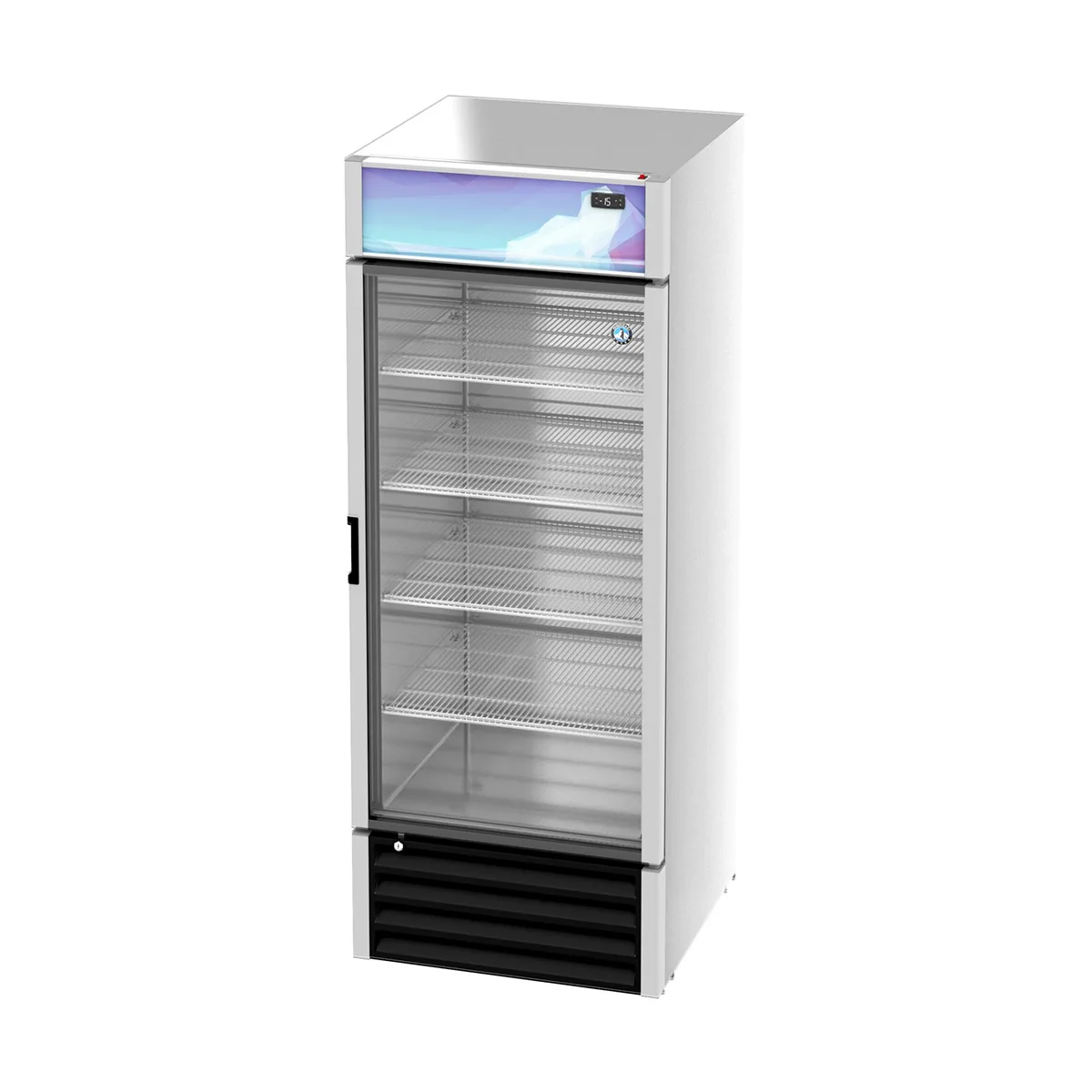 Hoshizaki FM-23-HC - Silver 30" Glass Door Freezer, 20.7 cu ft, 5 Shelves, LED, R290, 78" H