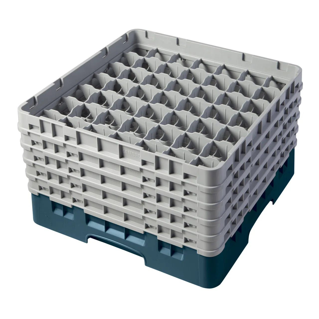 Cambro 49S958414 Camrack Glass Rack, Full Size, Teal, 19-3/4 x 19-3/4, 49 Compartments, 2-7/16 Max Dia, HACCP Compliant