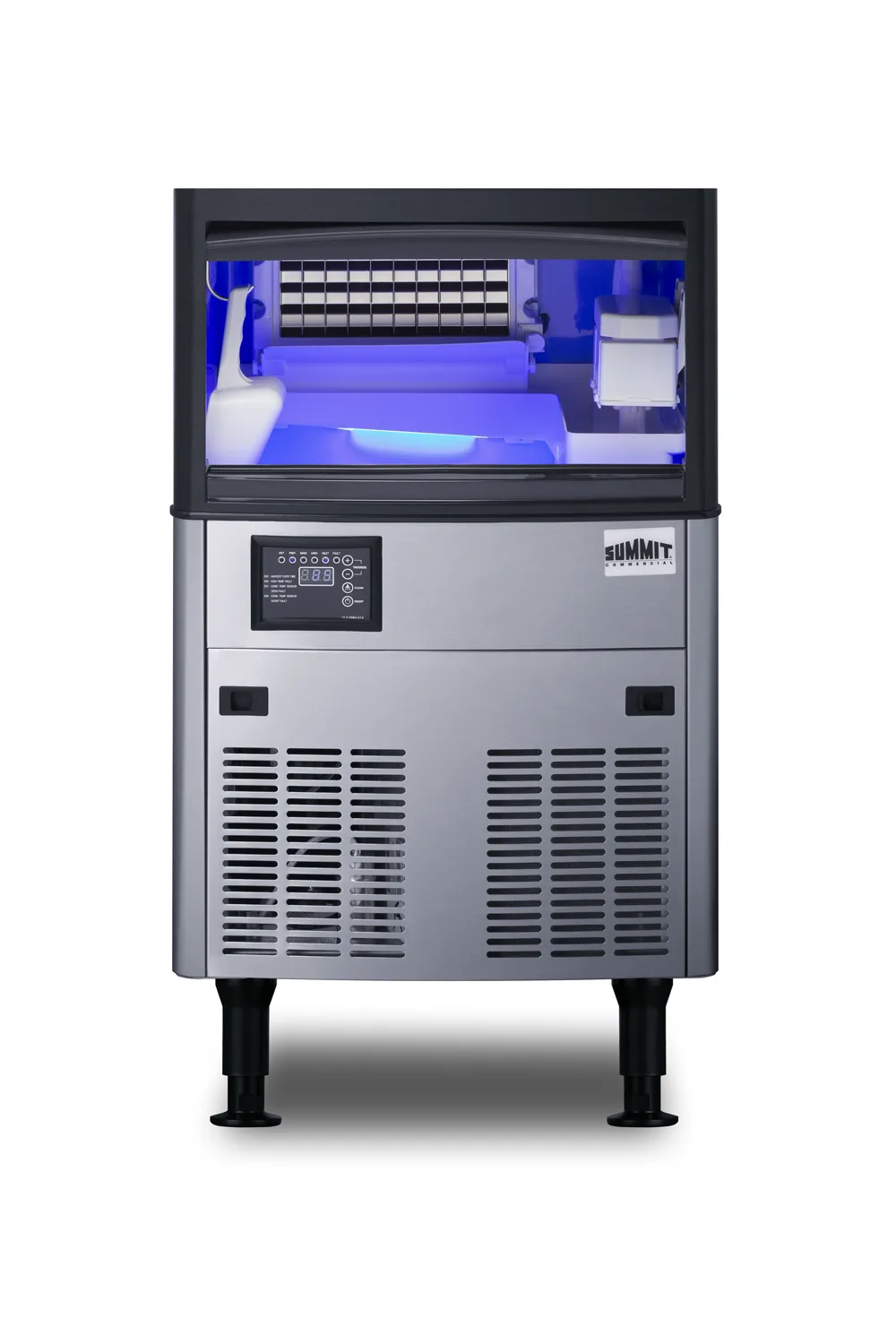 Summit BIM85 Ice Maker With Bin, 20" Width, 80 lb/hr Production, 33 lb Storage, Stainless, 115V