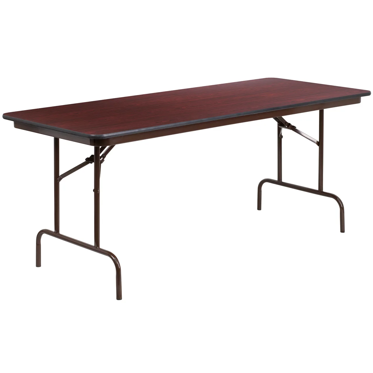Flash Furniture YT-3072-HIGH-WAL-GG Folding Table, 72"W x 30"D x 30"H, Mahogany Laminate Top, Steel Pedestal Legs, Commercial Grade