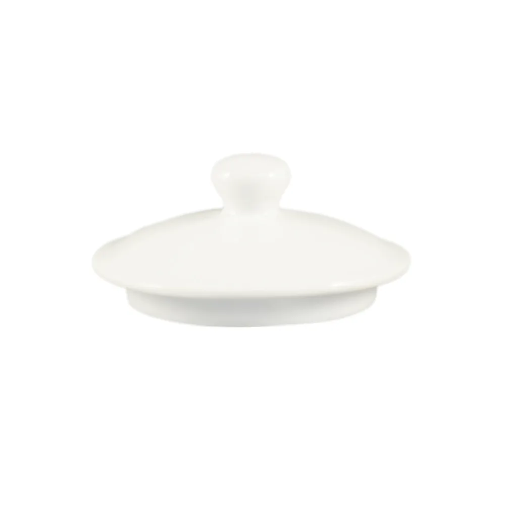 CAC China LN-32-LID - Head Tureen Lid, 5"-3/8 Dia x 2"-1/2 H, White Porcelain, Safe - 1 Dozen