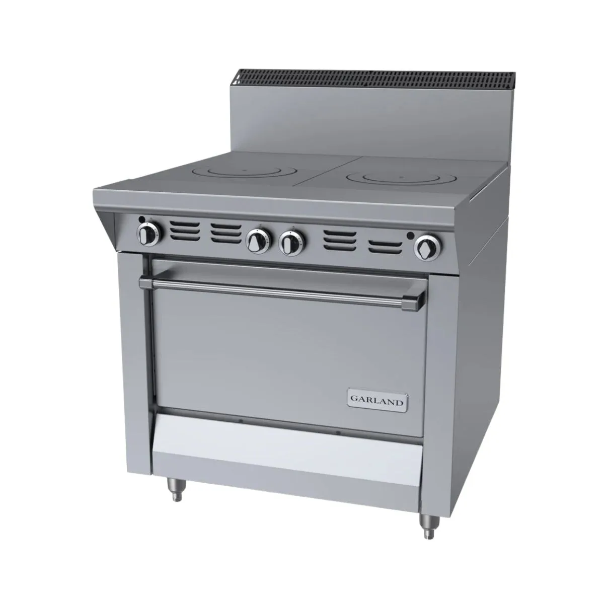 Garland US Range MST45R-E 34" Gas Heavy Duty Range w/ (2) Front Fired Hot Tops, Electric Ignition and Flame Fail, (1) Standard Oven, 120.000 BTU