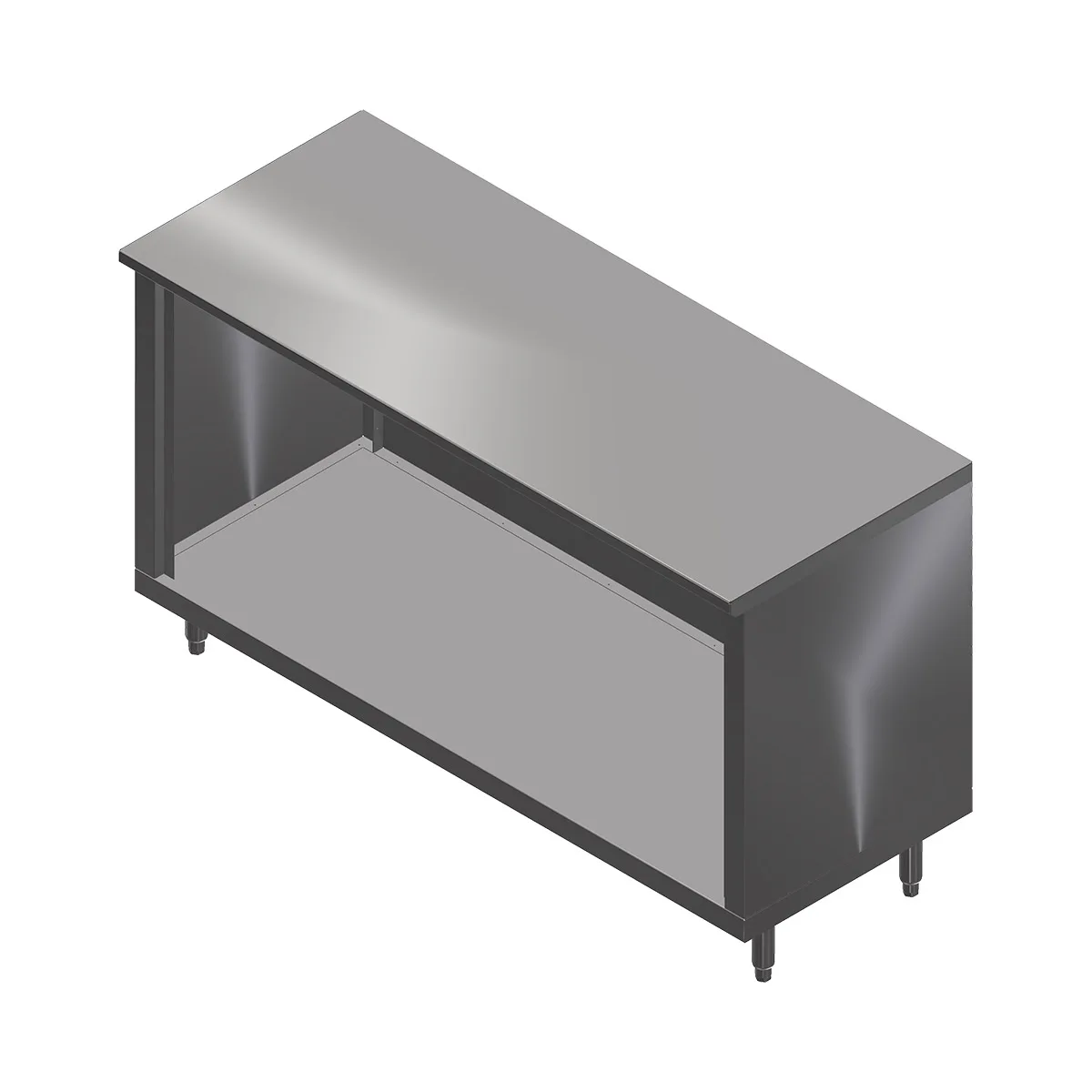 John Boos 4CO6-2448 Open Front Work Table with Optional Mid-Shelf, Flat Top / 48"W X 24"D