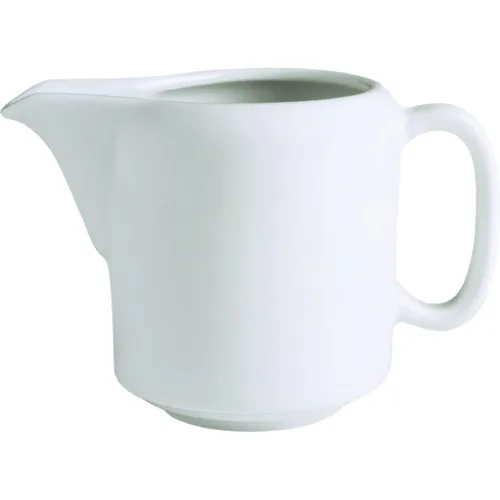 GET PA1101708512 Creamer Pitcher, 8.6 Oz Porcelain Jug, Bright White, Handle, Stackable - Dozen