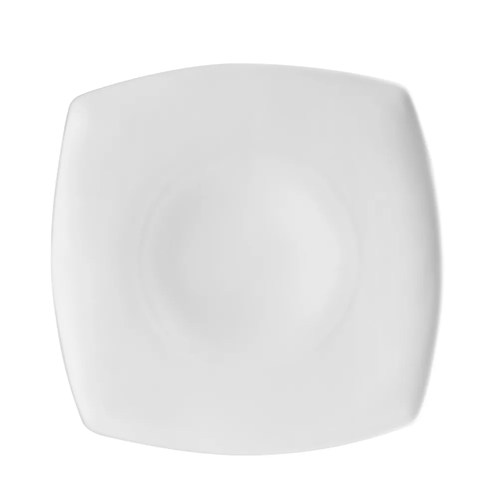 CAC China RCN-FS5 Clinton Square Plate, 6" x 6" x ½", Porcelain, Super White, Dishwasher - Dozen
