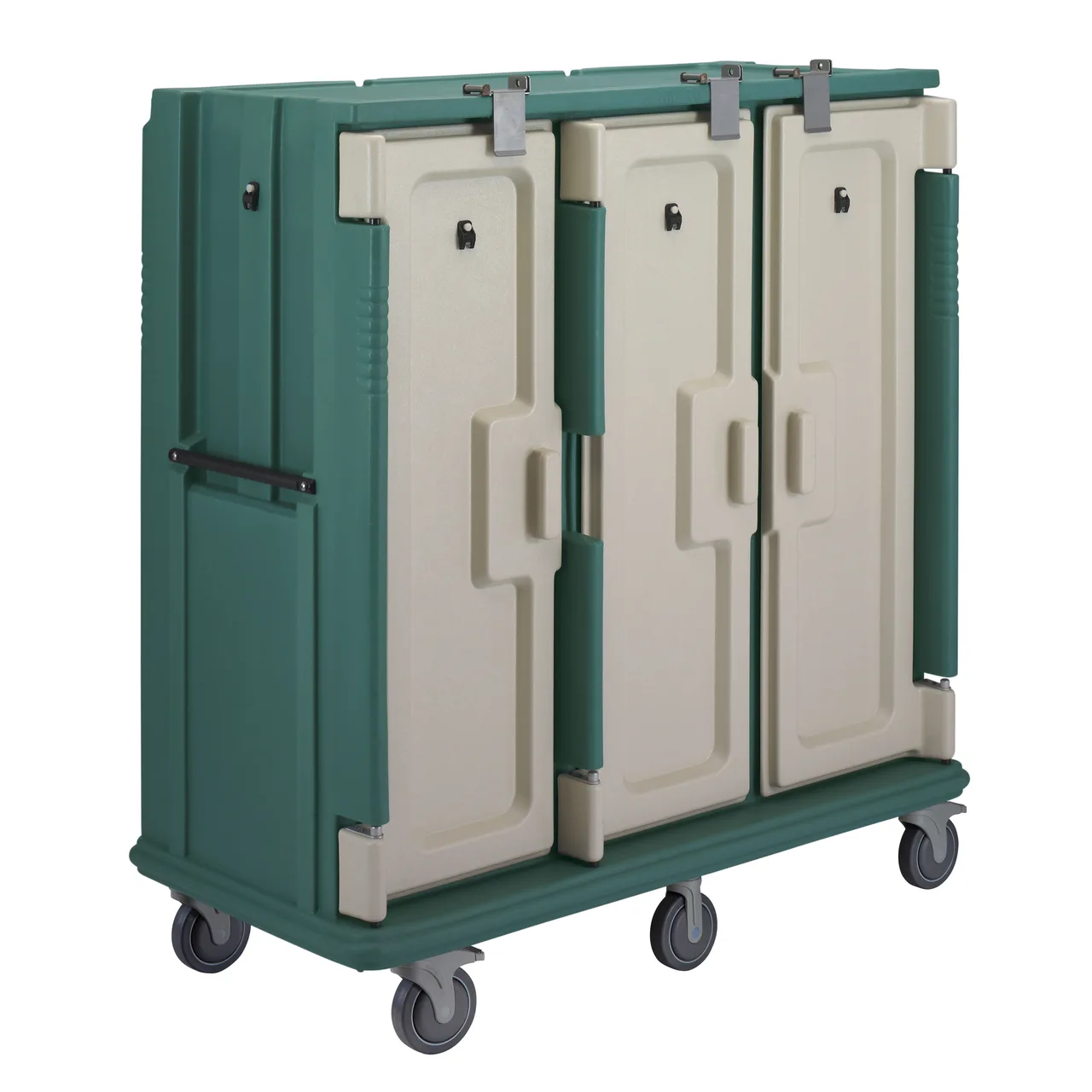 Cambro MDC1520T30192 Granite Green 30 Tray Meal Delivery Cart w/ 3 Compartments