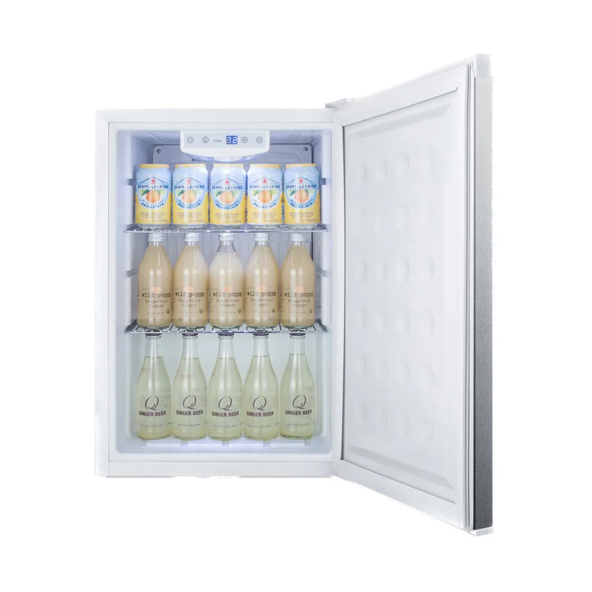 Summit FF31L7BISS 17" Built-in Compact Refrigerator in White, w/ Stainless Steel Door, 2.5 cu. ft.