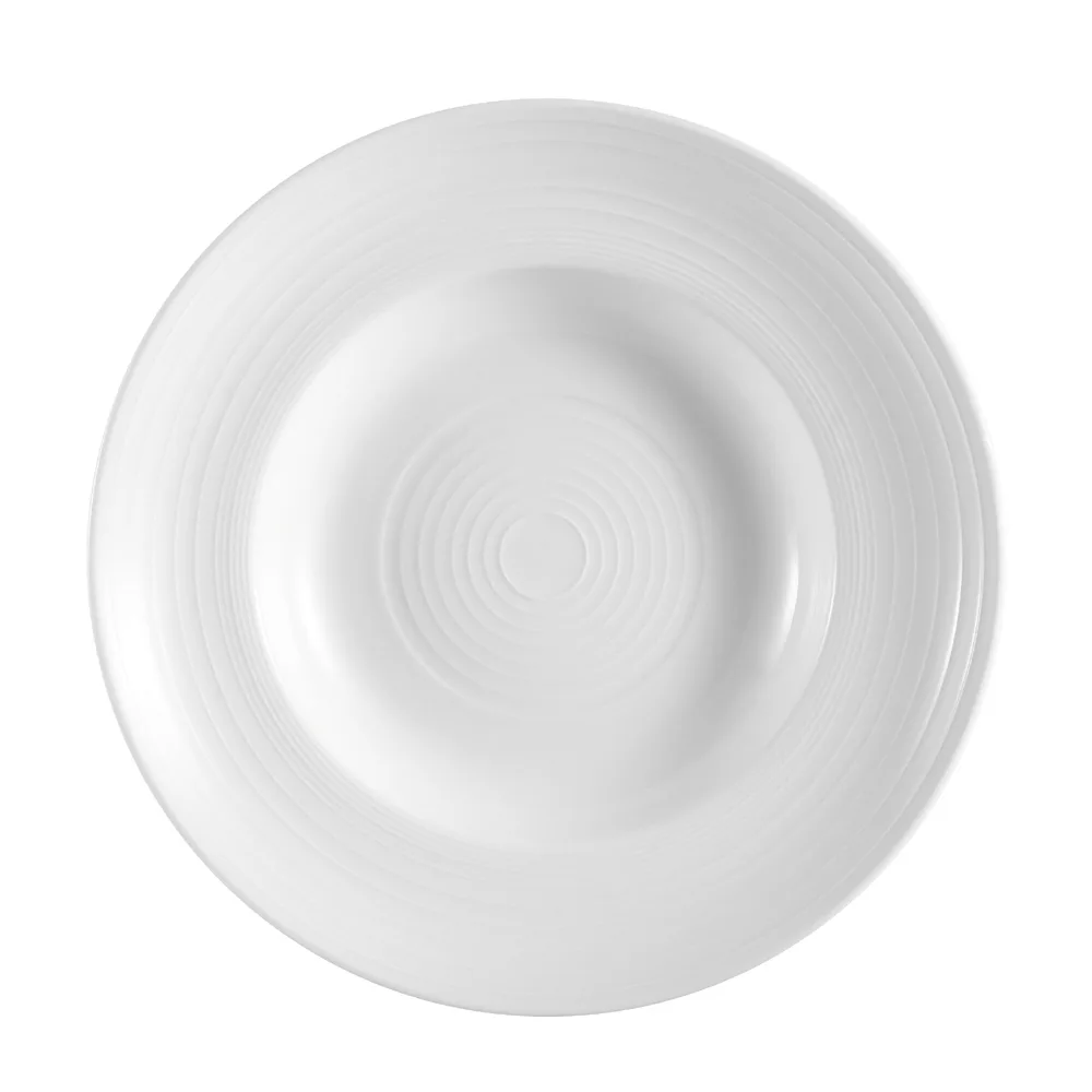 CAC China TGO-130 Tango Pasta Bowl, 12" Dia x 2-5/8" H, 26 oz White Porcelain, Safe - 1 Dozen