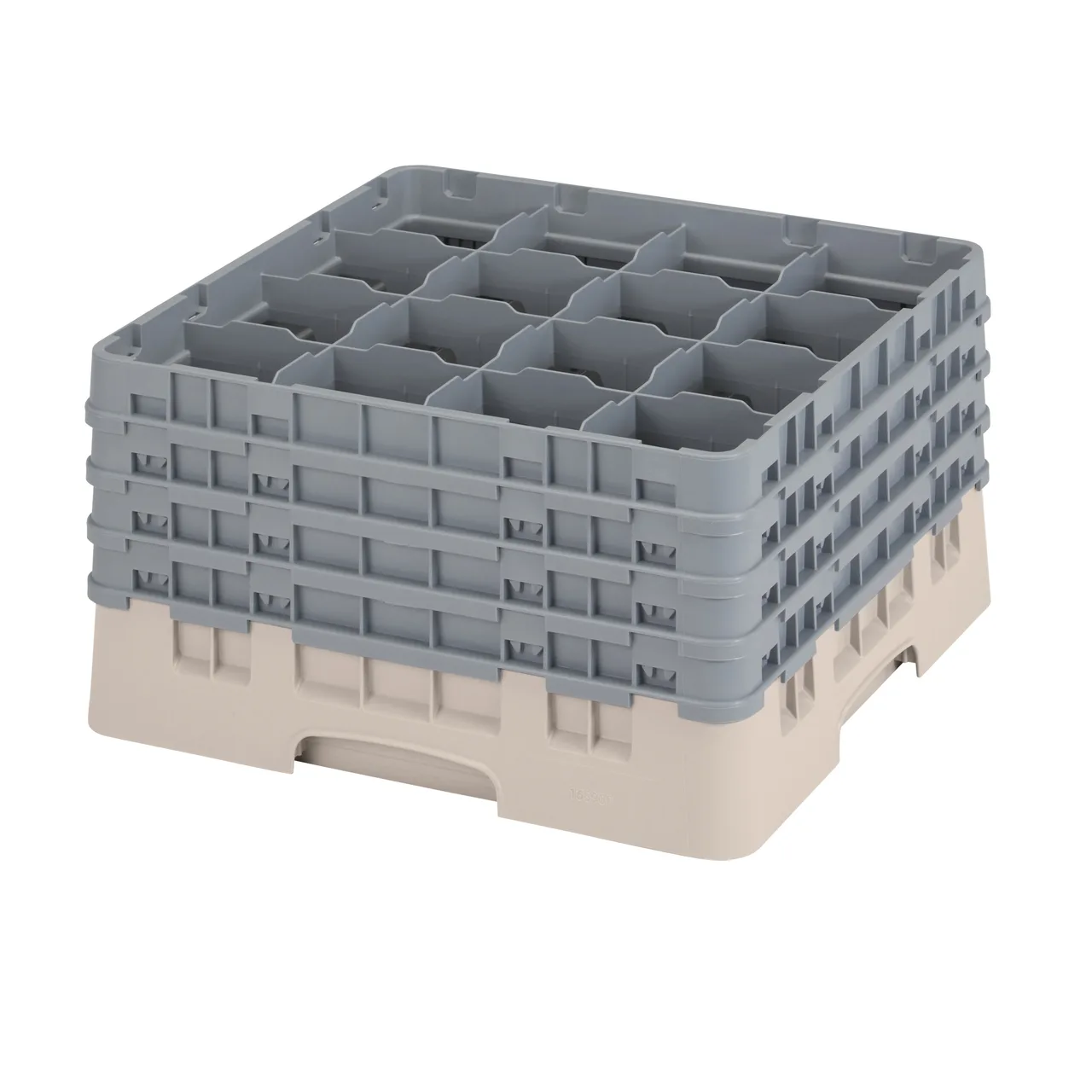 Cambro 16S900184 Camrack Glass Rack, Full Size, Beige, 19-3/4 x 19-3/4, 16 Compartments