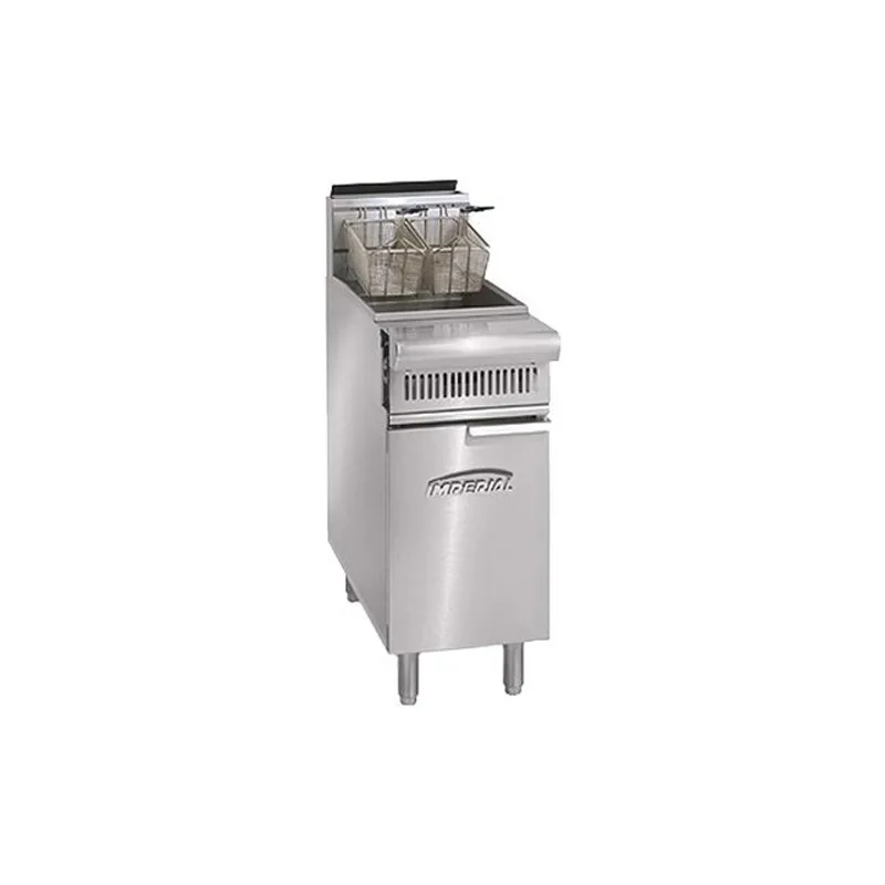 Imperial IHR-F2525 Split Pot Floor Model Gas Fryer w/ (2) 25 lbs Frypots, Millivolt Controls, 2 Baskets