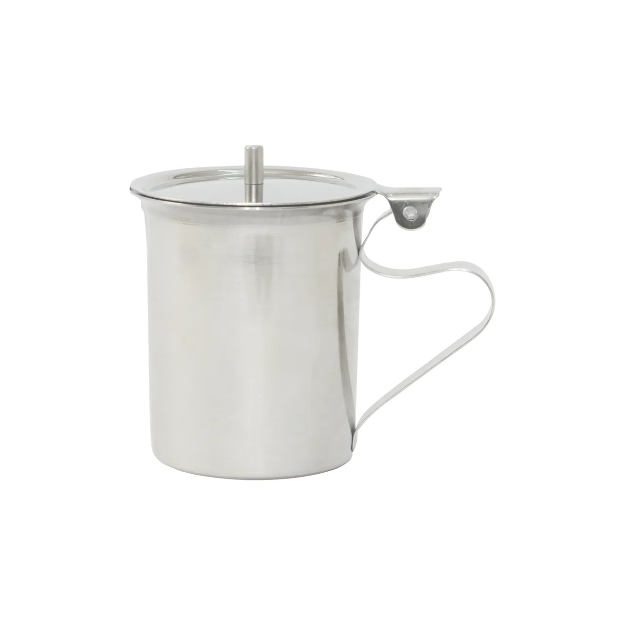 CAC China SSCM-10 Creamer Pitcher, 10oz Stainless Steel with Lid, Tabletop Beverage Service