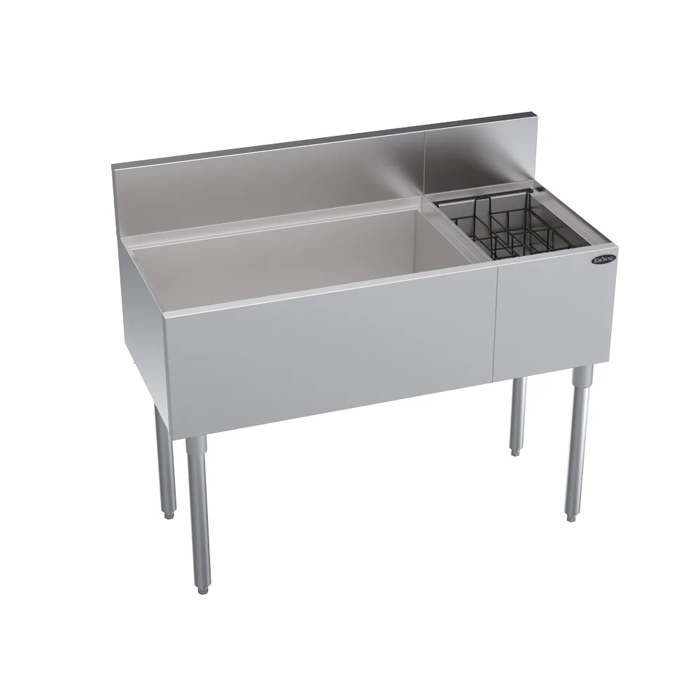Krowne KR19-M42L 42" Bottle Well Bin Underbar Ice Bin/Cocktail Station w/ 92 lb Ice Bin