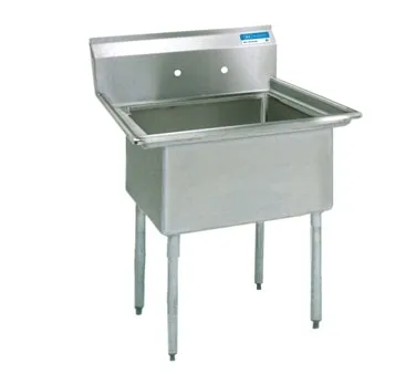 BK Resources BKS-1-24-14 One Compartment Sink, 29"W X 29-13/16"D X 43-3/4"H
