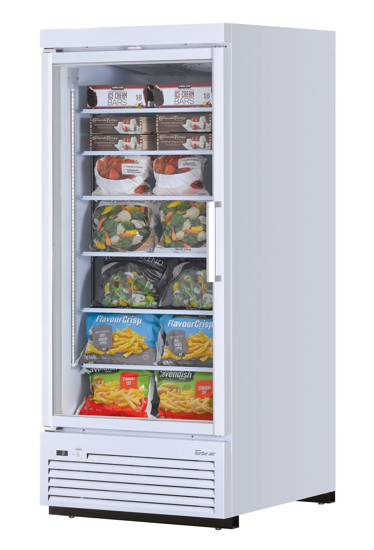Turbo Air TJMF-30SDW(B)-N 36" 1 Glass Door Freezer Merchandiser, White or Black, 32 cu. ft.