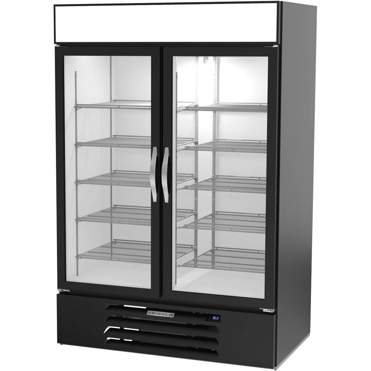 Beverage Air MMR49HC-1-B 52" Two Section Merchandiser Refrigerator with Glass Door, 46.15 cu. ft. - Open Box
