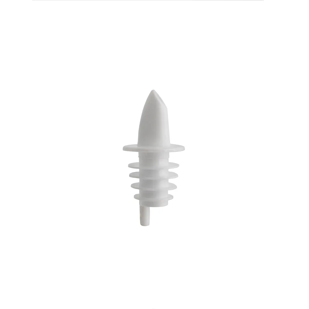 CAC China LQPR-P2WT Free Flow Liquor Pourer, Plastic, White, With Collar, Sold per Dozen