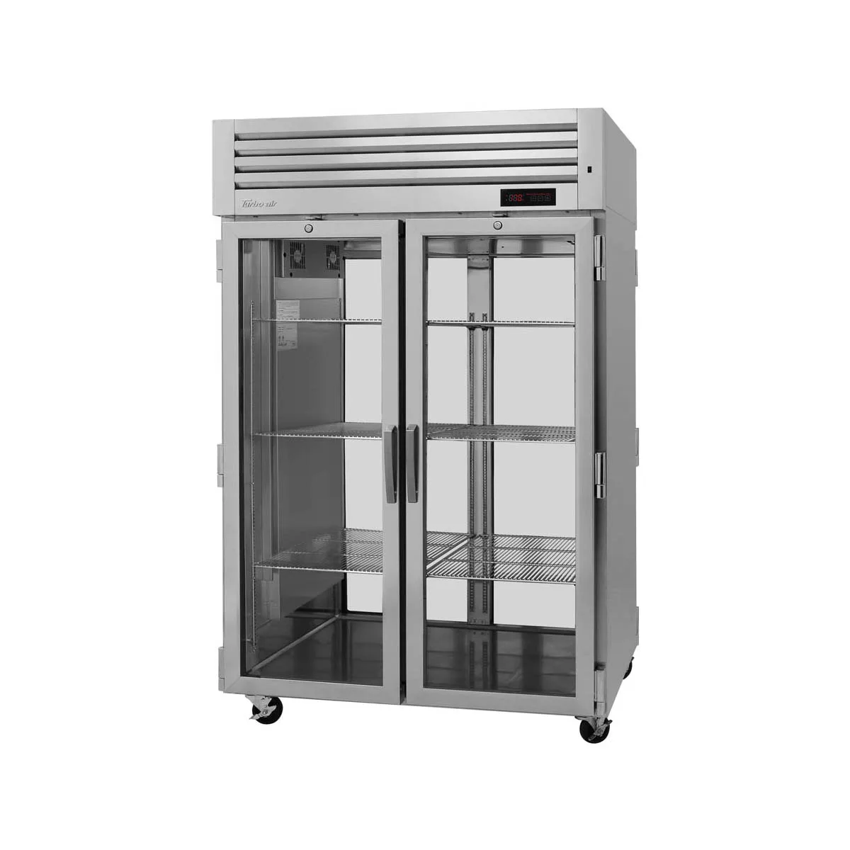 Turbo Air PRO-50H-G-PT 2-Section Heated Holding Cabinet, 48.7 cu ft, 4 Glass Doors with Locks, Stainless Steel