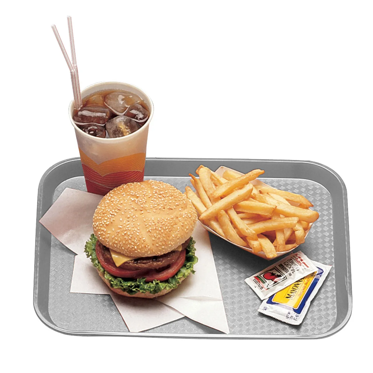 Cambro 1418FF107 Fast Food Tray – 13-13/16" x 17-3/4" Polypropylene, Pearl Gray, NSF, Made in USA