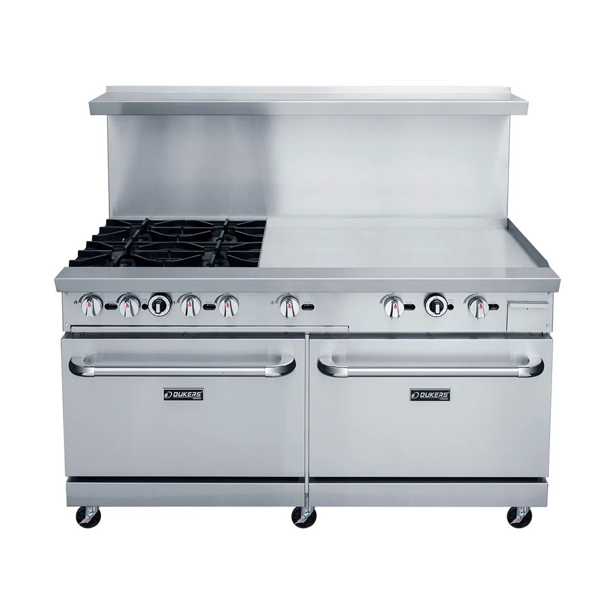 Dukers Appliance Co DCR60-4B36GM 60" Gas Restaurant Range, 4 Burners, 36" Griddle, 286.000 BTU